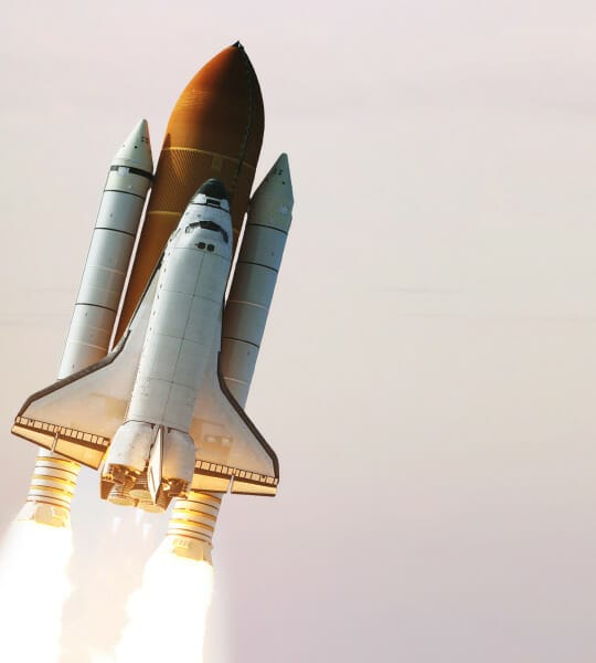 Photo of a rocket ship, as the featured image for a blog about accelerating healthcare innovation